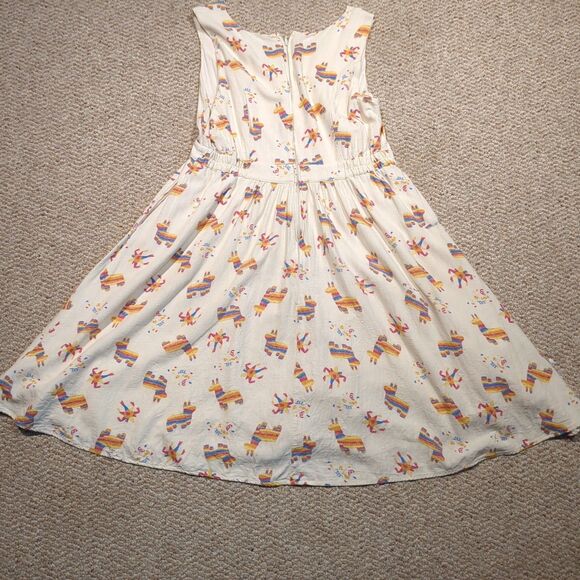 ModCloth Keeping On Piñata Cutout Dress Womens XL Cream Linen Blend Novelty - Picture 7 of 12